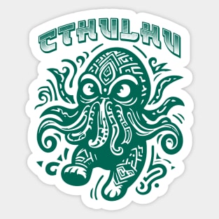 Cthulhu funny cartoon style Sticker